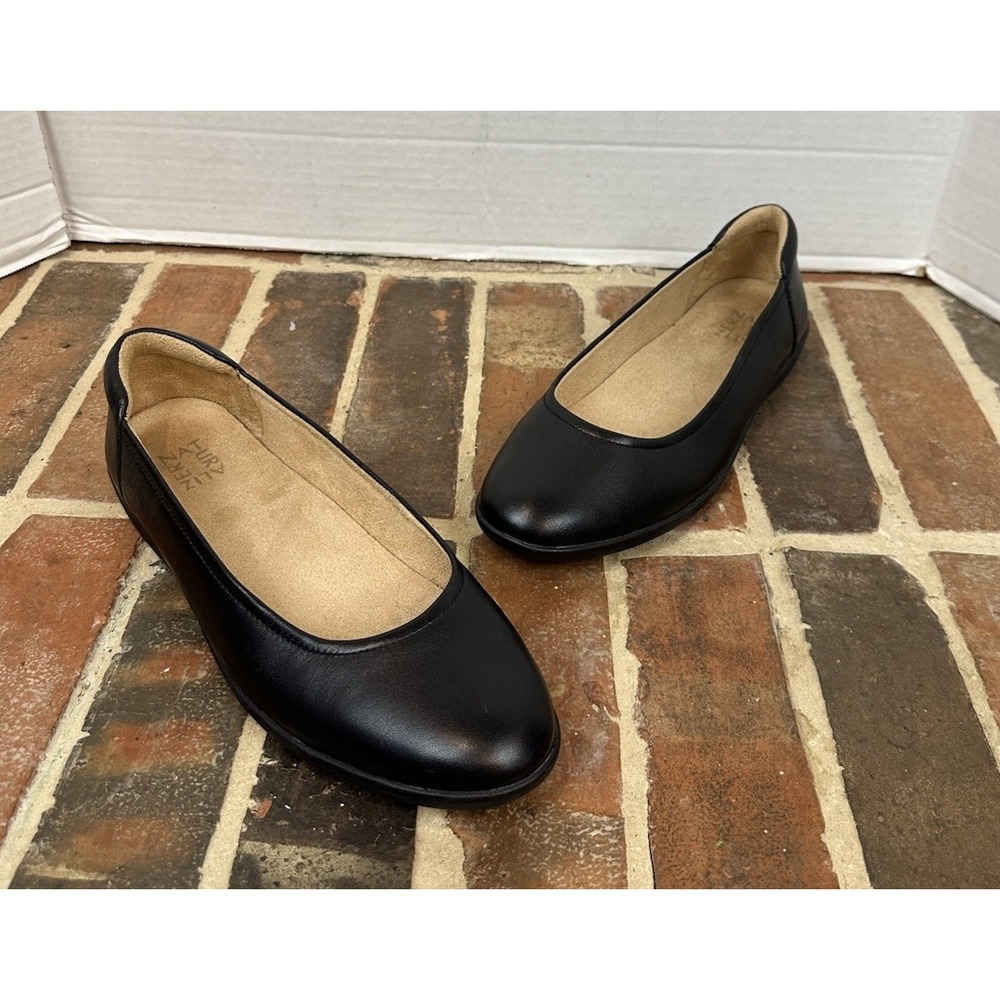 Naturalizer Flexy Black Leather Flats Ballet Cushioned Classic Shoes Women's 11